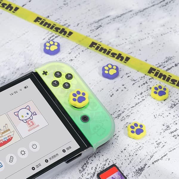 NINTENDO SWITCH LITE OLED-KNAPPSKÅL, SILIKONKATTTASAR x4