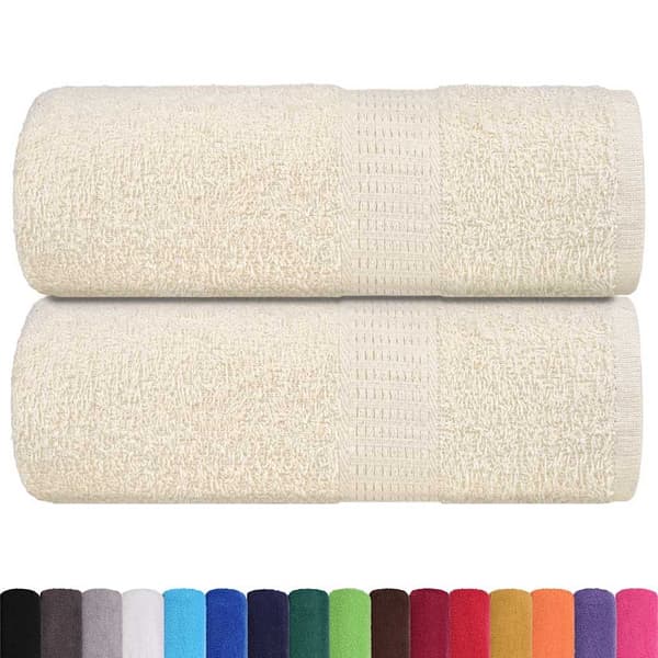 vidaXL Handdukar, 2 st, Creme, 30x30 cm, 100% bomull