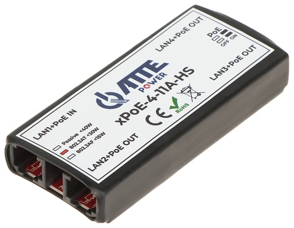 POE-SWITCH, FÖRLÄNGARE XPOE-4-11A-HS 4-PORTARS ATTENT