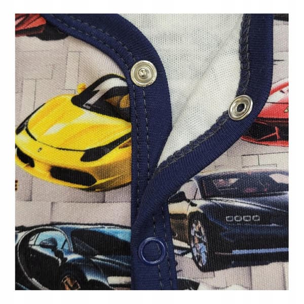 KAFTAN 92 T-SHIRT børnebluse med knapper og BILER