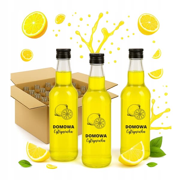 20x Monopoly-flaske 500ml med trykt citronlikørgitter