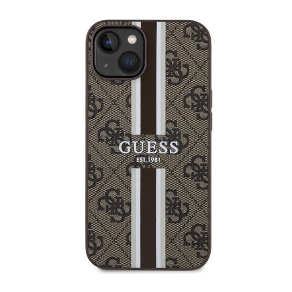 Guess 4G Printed Stripes MagSafe - iPhone 14 cover (brun)