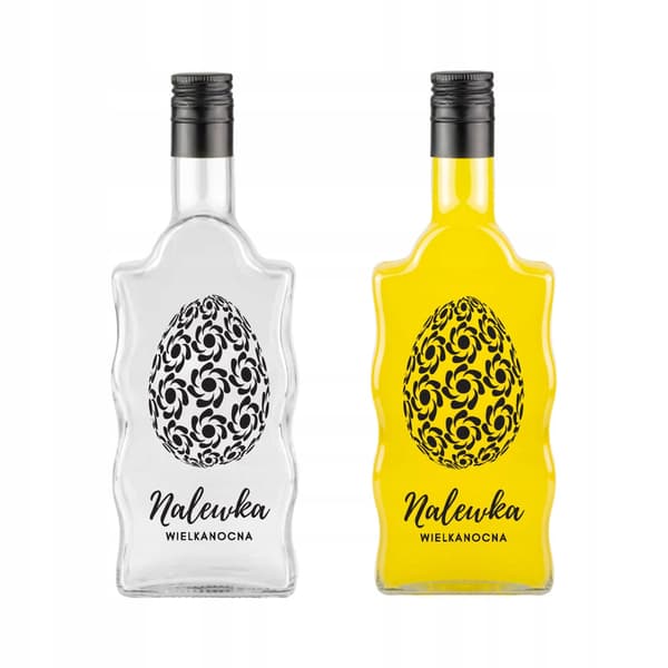 10x Wave-glasflaskor 500 ml med tillfälligt tryck för tinkturer som present