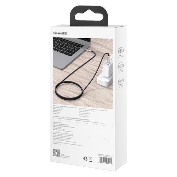 Baseus Cafule USB-C till USB-C-kabel, 100W, 1m (svart)