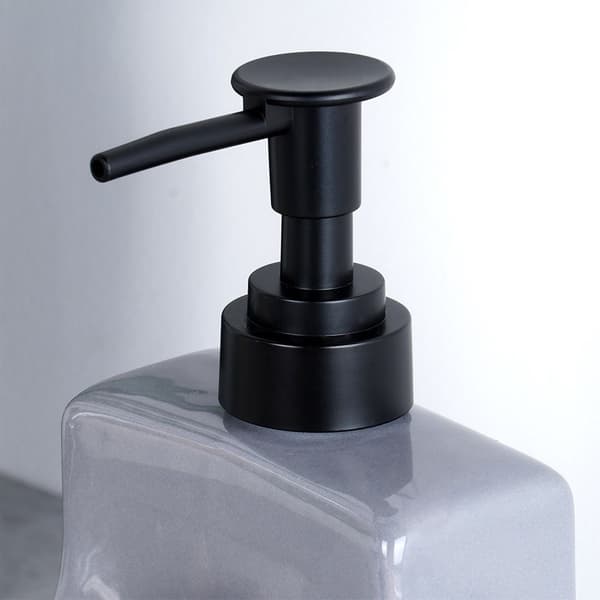 Sæbedispenser med svampebeholder og svamp keramisk grå 400 ml