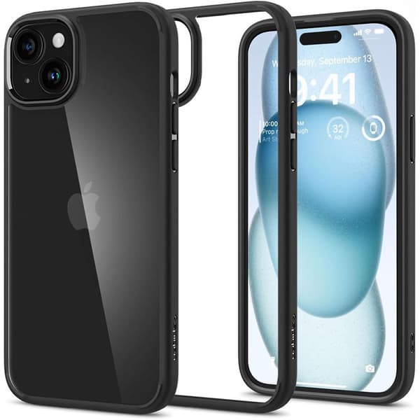 Spigen Ultra Hybrid - Etui til iPhone 15 (Mat Sort)