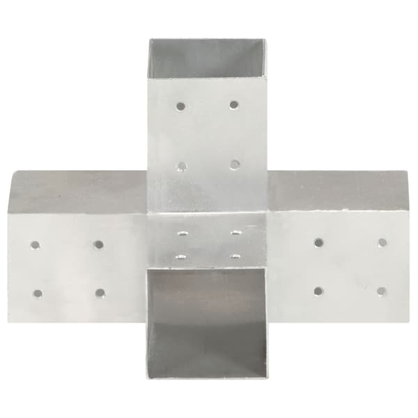 vidaXL X-formad stolpkoppling galvaniserad metall 81x81 mm