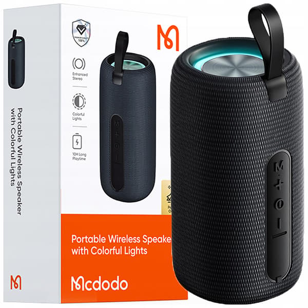 MCDODO BÄRBAR LITEN BLUETOOTH-HÖGTALARE 10H USB-C TRÅDLÖS GRÅ