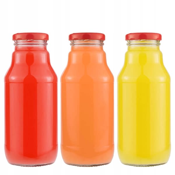 KUBUŚ flaska för juice, sirap, vatten 330 ml + LOCK Glasflaskor