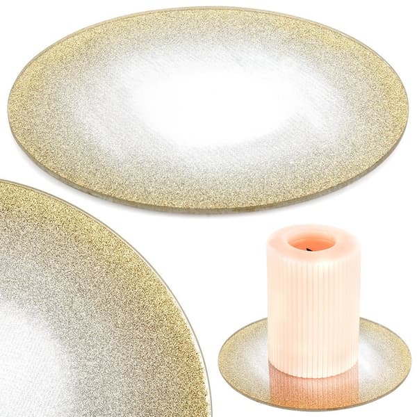 Bakke til dekorative arrangementer lys glas spejl glitrende 15 cm