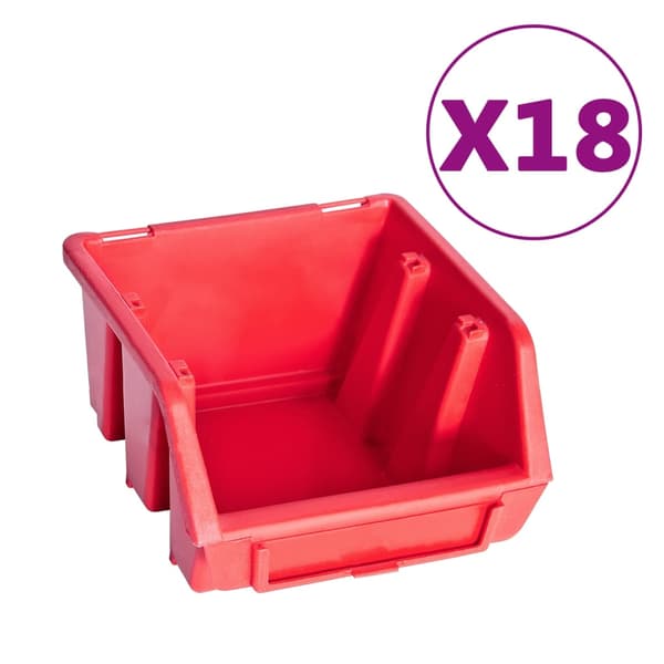vidaXL 80-delt vægpanelorganisator rød og sort