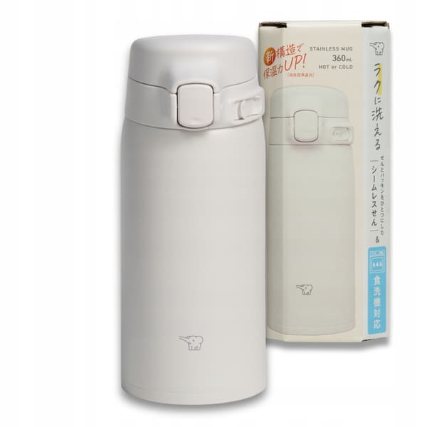Zojirushi Liten termosmugg Diskmaskinssäker termos SU-BA36-WM 360 ml vit
