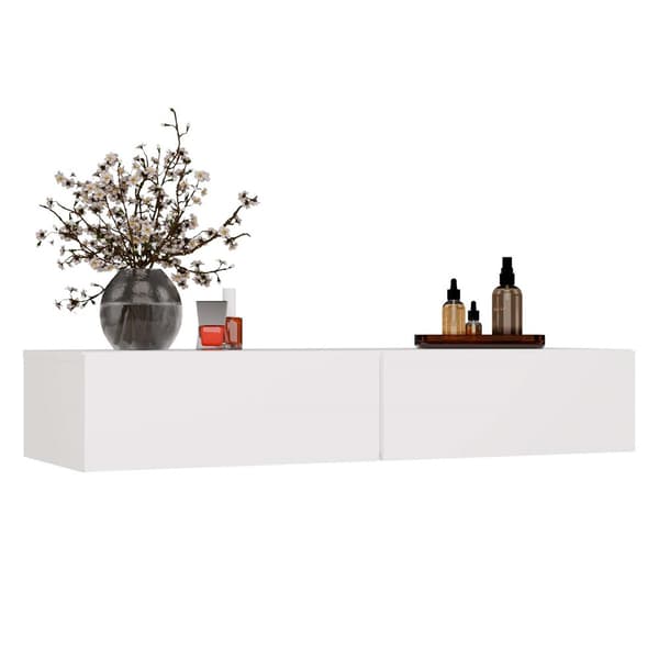 HÄNGANDE SMYCKESBORD MIKA 110 CM 2 LADDOR FÖR SOVRUM VIT