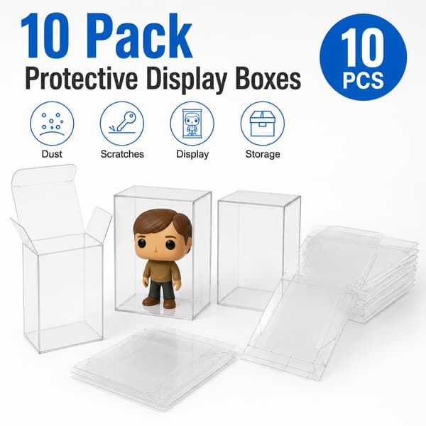 10x Transparent Skyddsdisplaylåda för Standardfigurer