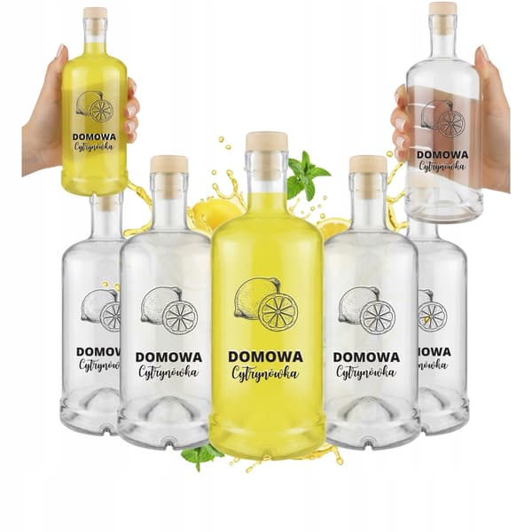 10x TADEK-FLASKOR 500ml MED TRYCK CITRON, GRÖNSAKSGÅVA, BRÖLLOPSLIÖRJUICE, 10 ST.