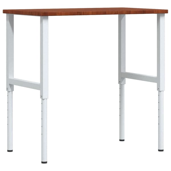 vidaXL arbejdsbord mørkebrunt 100x60x(71,5-98) cm egetræ