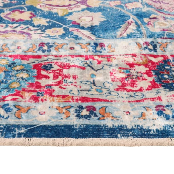 vidaXL vaskbart tæppe, farverigt, 190x300 cm, skridsikkert