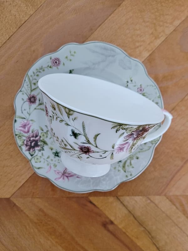 KOPP-SET MED 2 DELAR 220 ml MED FAT FÖR TE OCH KAFFE