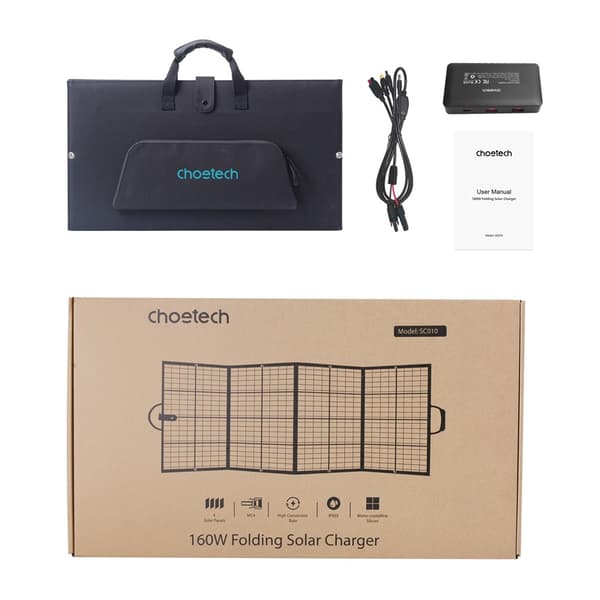 Choetech SC010 160W hopfällbar solladdare