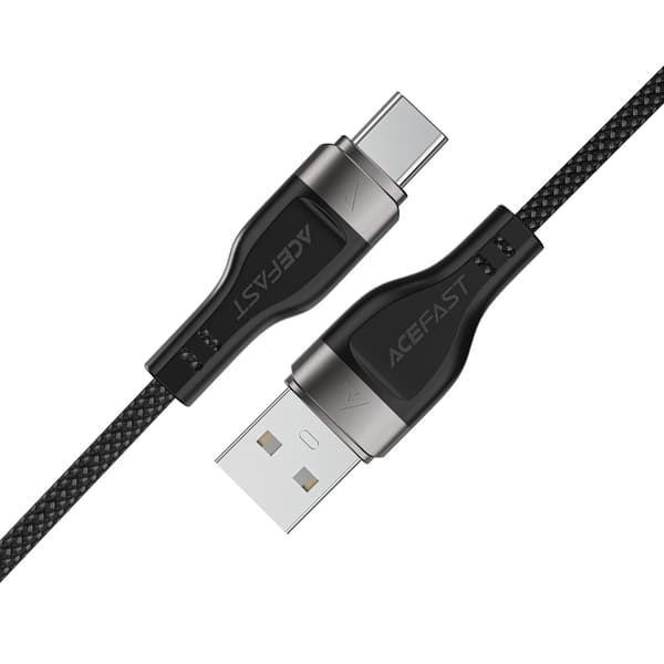 Acefast C11-04 USB-A - USB-C 3A-kabel 1,2 m magnetisk flätad - svart