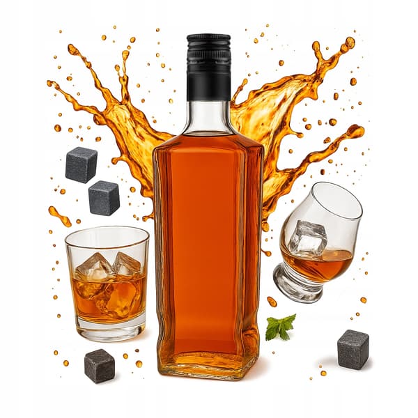 25 kpl Jack Walker -pulloja 1000 ml + Moonshine-viskirommikorkkeja 1 litran pulloissa