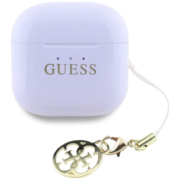 Guess Glossy Effect Printed Classic Logo & Charm Lavendel TWS Hovedtelefoner