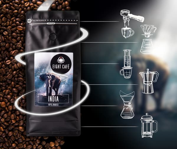 Friskristede Arabica-kaffebønner Indien 1 kg