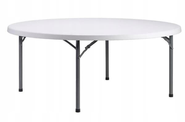 Elastisk slät vit bordsduk för cateringbord Ø180 cm 180 g