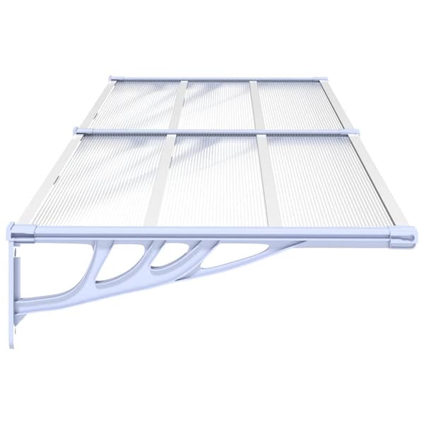 vidaXL dørmarkise, grå transparent, 239x90 cm, polycarbonat