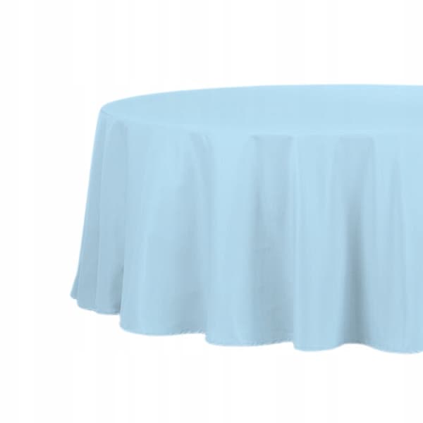 Pletresistent blå glat dug til rundt bord diameter 320 cm polyester 180g