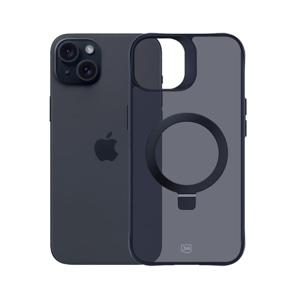 Apple iPhone 15 plus - 3mk Smoke-skal Mag&Stativ