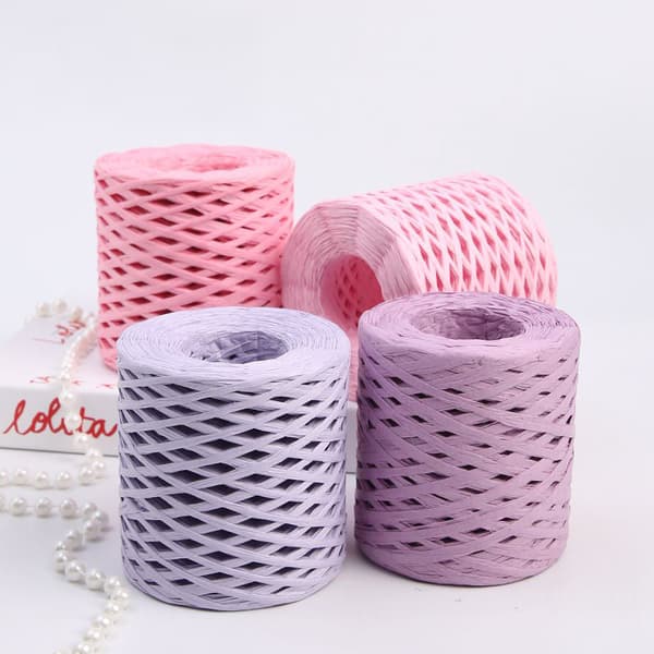 Dekorationsgarn - Syntetisk Raffia - Grøn - Rulle 180 m