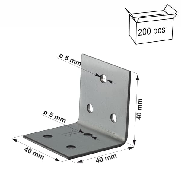 Perforeret vinkelforbindelse ANPS204440 40X40X2.0X40mm