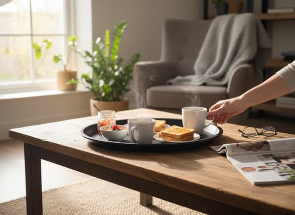 Halkfri svart rund köksbricka 41 cm