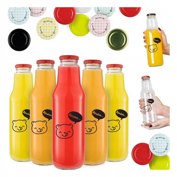 40x KUBUŚ-flaskor 750 ml med tryckflaskor för juice, vatten, sirap, juice, mjölk