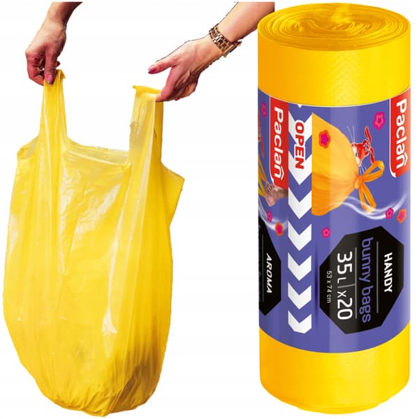Paclan Worki Bunny Bags Keltainen Tuoksu 35l 20kpl