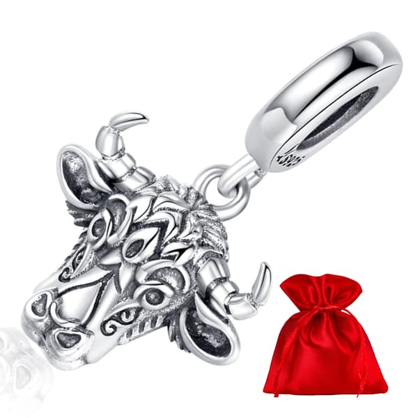 Tjur silver berlocker pärlor silver 925 hänge