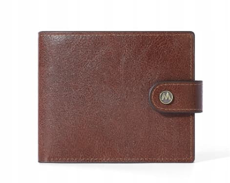 Herrplånbok i läder med dragkedja, brun, elegant present, P51