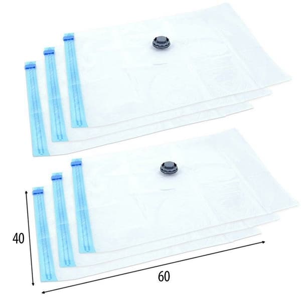 Vakuumförpackningspåsar för kläder sängtillbehör set 6 st 60x40 cm