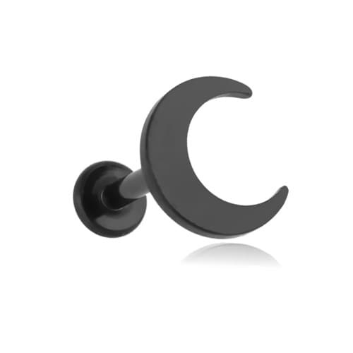 Sort måne labret ørering - LGW-005 1.2/6