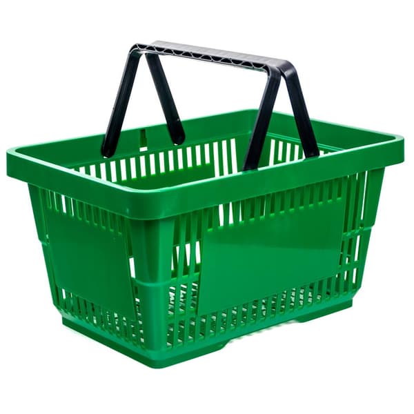 Handlekorg H-22 cm L-30 cm G-43 cm grön 10-pack