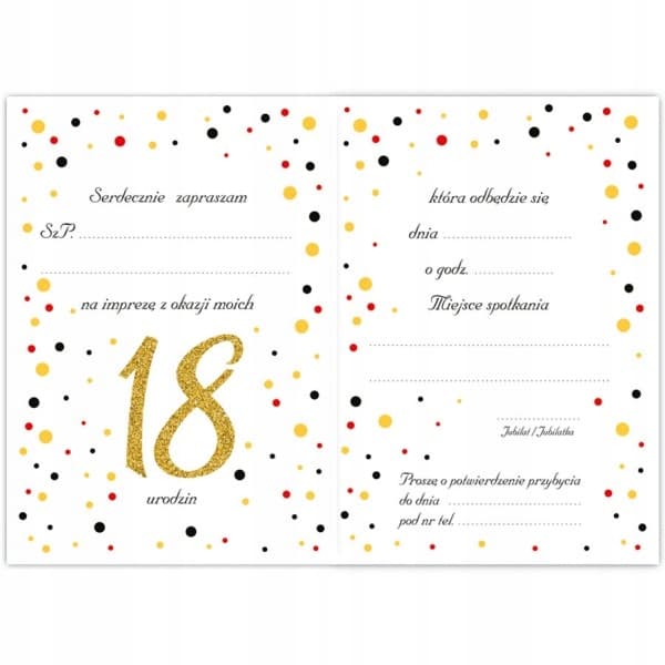 Glittrig inbjudan 18 år, 1 st.