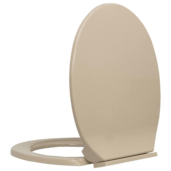 vidaXL Soft Close toiletsæde, beige, oval