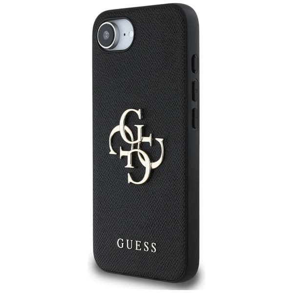 Guess Grained Big 4G Logo Small Classic Logo - Etui til iPhone 16e (sort)
