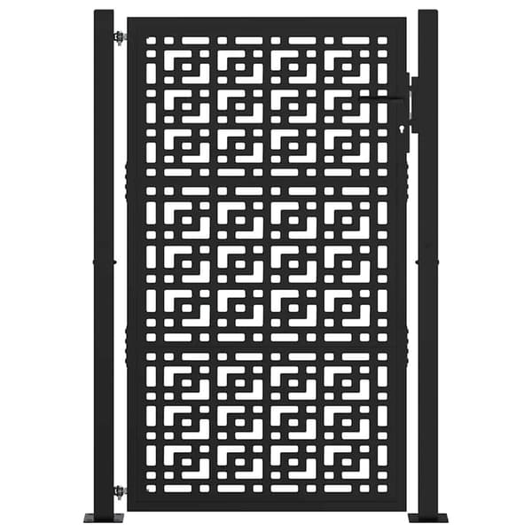 vidaXL havelåge sort 105x155 cm stål krydsdesign