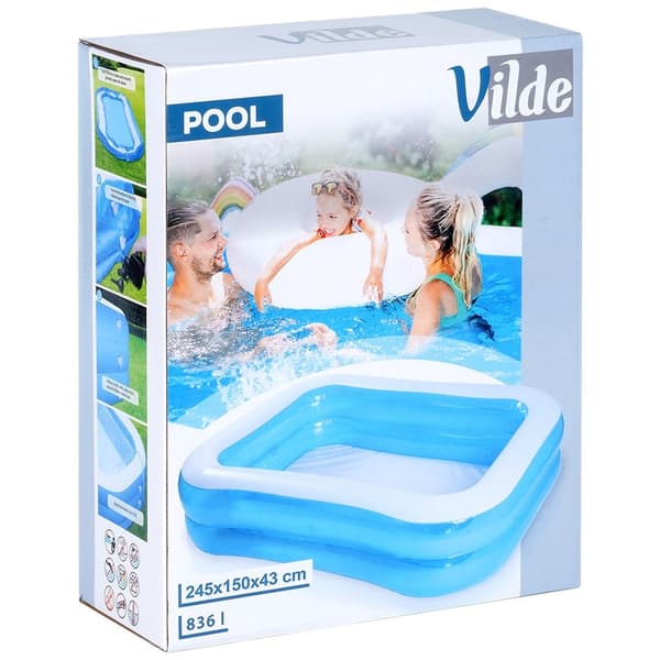 Oppustelig havepool 245x150x43 cm