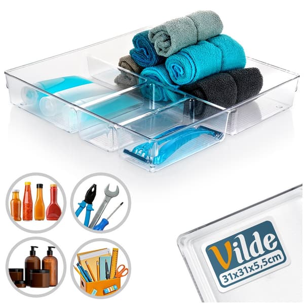 Organizer til skuffe med rum 31x31x5,5 cm