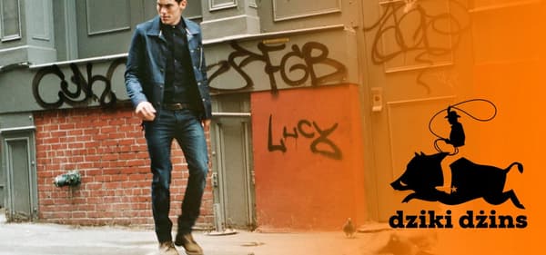 DZIKI jeans slim bälte läder herr brun läder blank present 110 cm