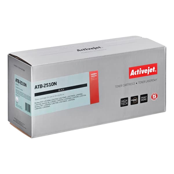 Activejet-toner til Brother TN2510 sort, 1200 sider, ATB-2510N