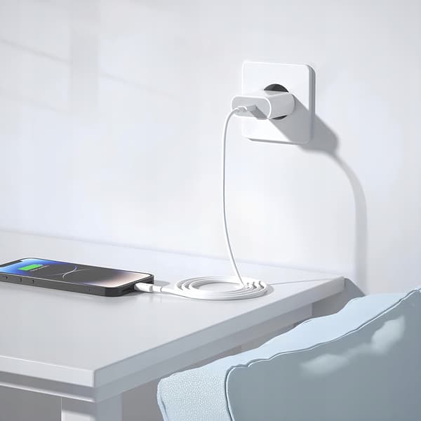 SNABBLADDARE 20W + 1M KABEL FÖR IPHONE CUBE / TYP USB-C BELYSNING usb c